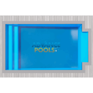 Atlantic 5 Patio fibreglass pool – 5.5m x 3m – 1.0m to 1.5m deep