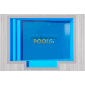 Atlantic 5 Patio Right fibreglass pool – 5m x 3.5m – 1.0m to 1.5m deep