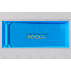 Magnifica fibreglass pool – 8m x 3.2m – 1.1m to 1.75m deep