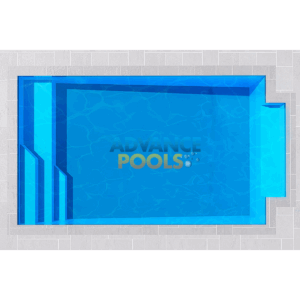 Pacific 5 Patio fibreglass pool – 5.5m x 3m – 1.0m to 1.5m deep