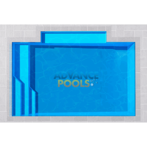 Pacific 5 Patio Left fibreglass pool – 5m x 3.5m – 1.0m to 1.5m deep