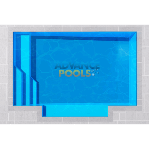 Pacific 5 Patio Right fibreglass pool – 5m x 3.5m – 1.0m to 1.5m deep