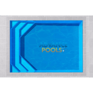 RAPSODY fibreglass lifestyle pool 4.2×3×1.0–1.45 m – Winelands Pools